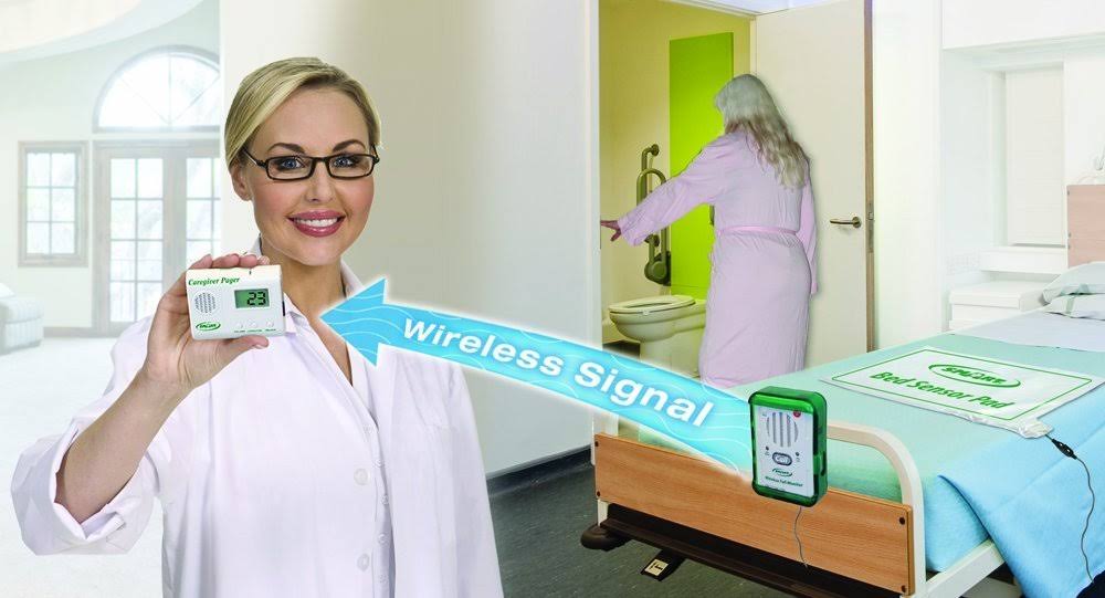 20 x 30 in. Wireless Fall Monitor with Corded Bed Weight-Sensing Pad & LCD Pager System D1631