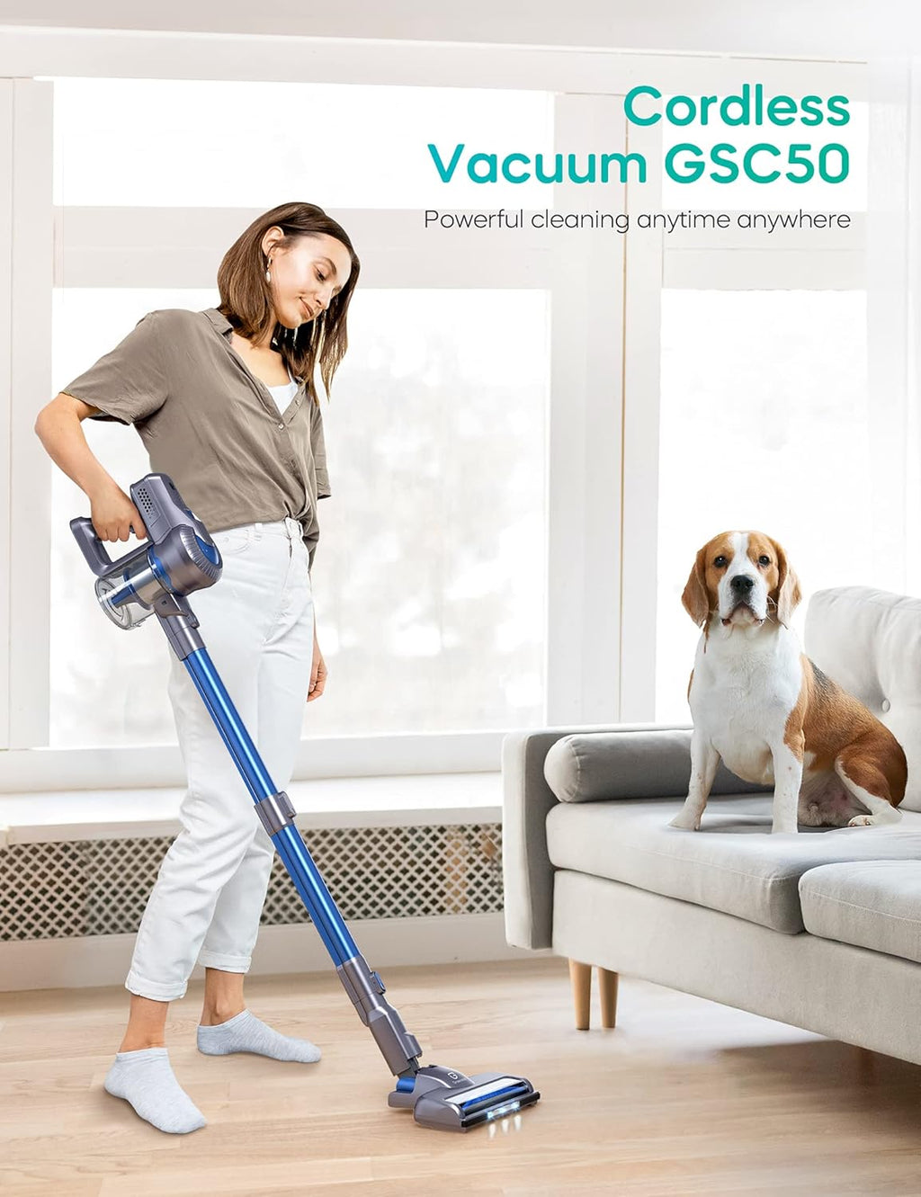 Cordless Stick Vacuum 4 in 1 with LED Headlights A36545