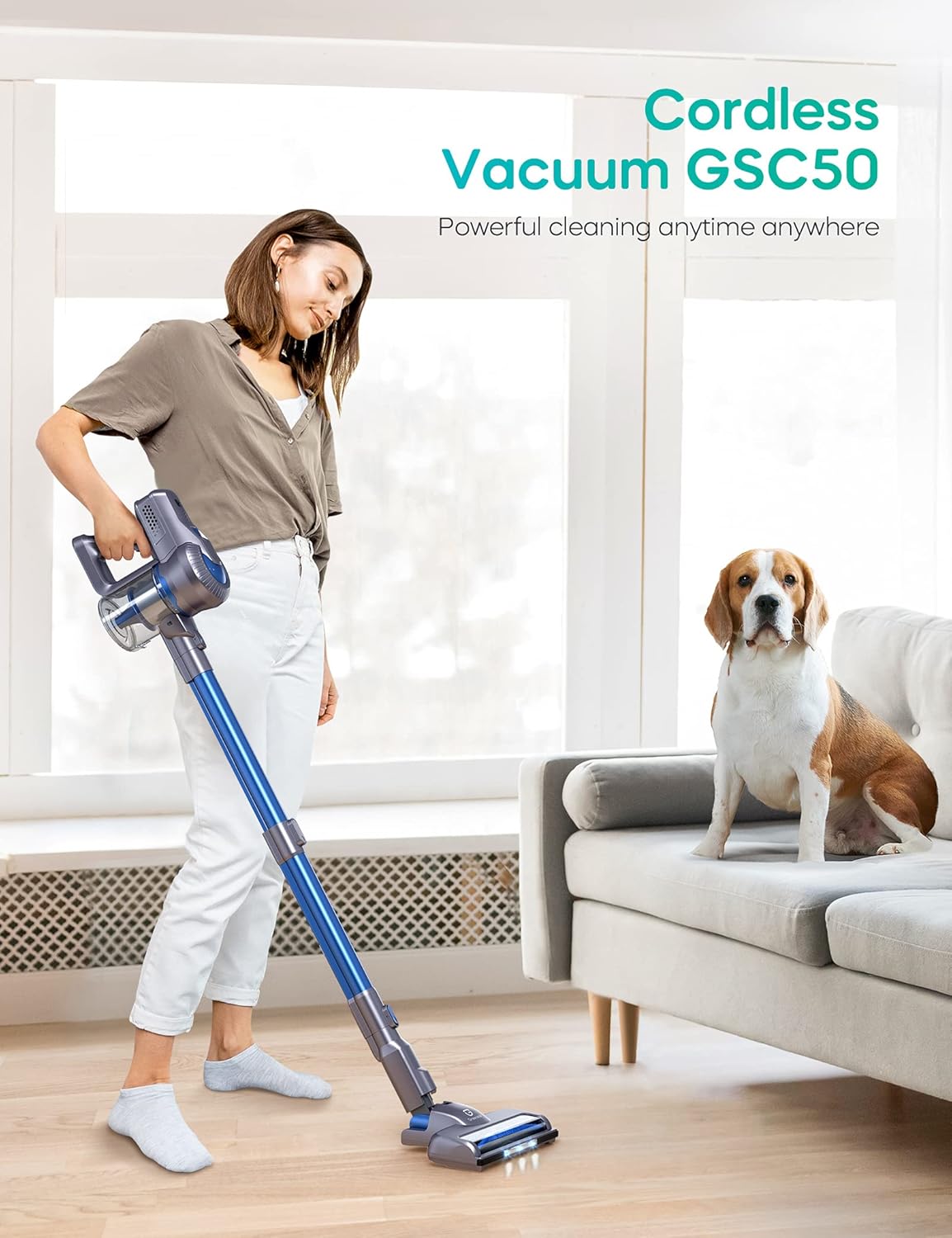 Cordless Stick Vacuum 4 in 1 with LED Headlights A36545