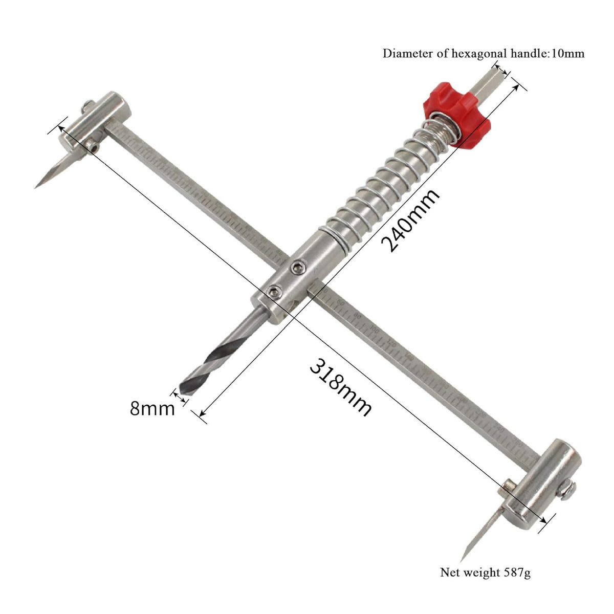 Adjustable Hole Saw Cutter Kit with ABS Dust Cover I78661