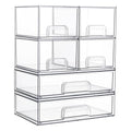 Clear Plastic Stackable Storage Drawers Set of 6 G384