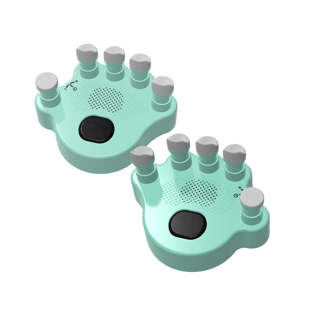Hand Exerciser Trainer, 2Pcs Piano Hand Shape Corrector, Hand Strengthener with Speaker, Silicone Button, Anti-slip Design X487