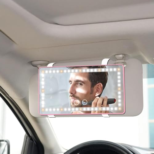 Rechargeable Clip-on Car Sun Visor Vanity Mirror with 3 Light Modes B98622
