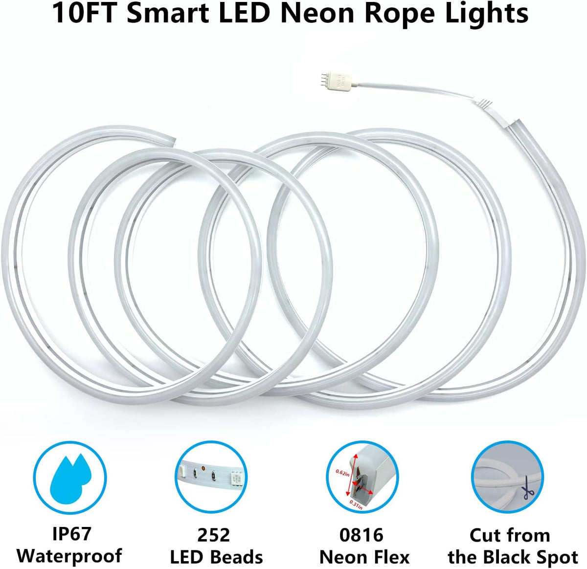 10FT 252 LEDs RGBIC Smart Strip Lights Pack of 2 B9706