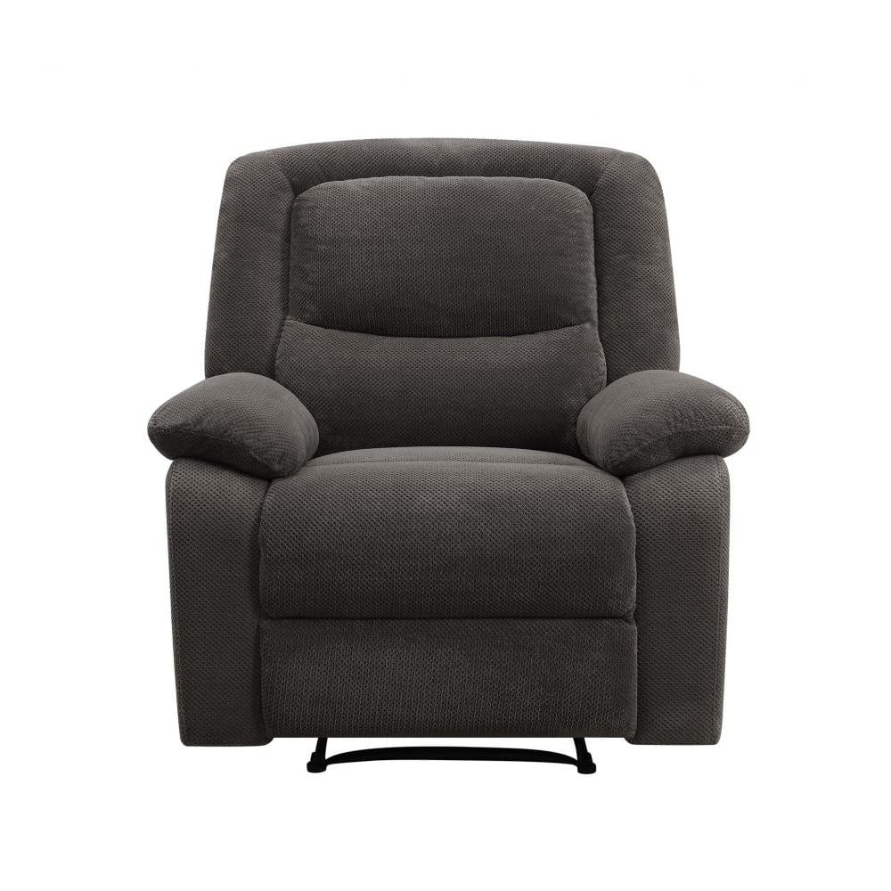 Gray Fabric Push-Button Power Recliner F502234