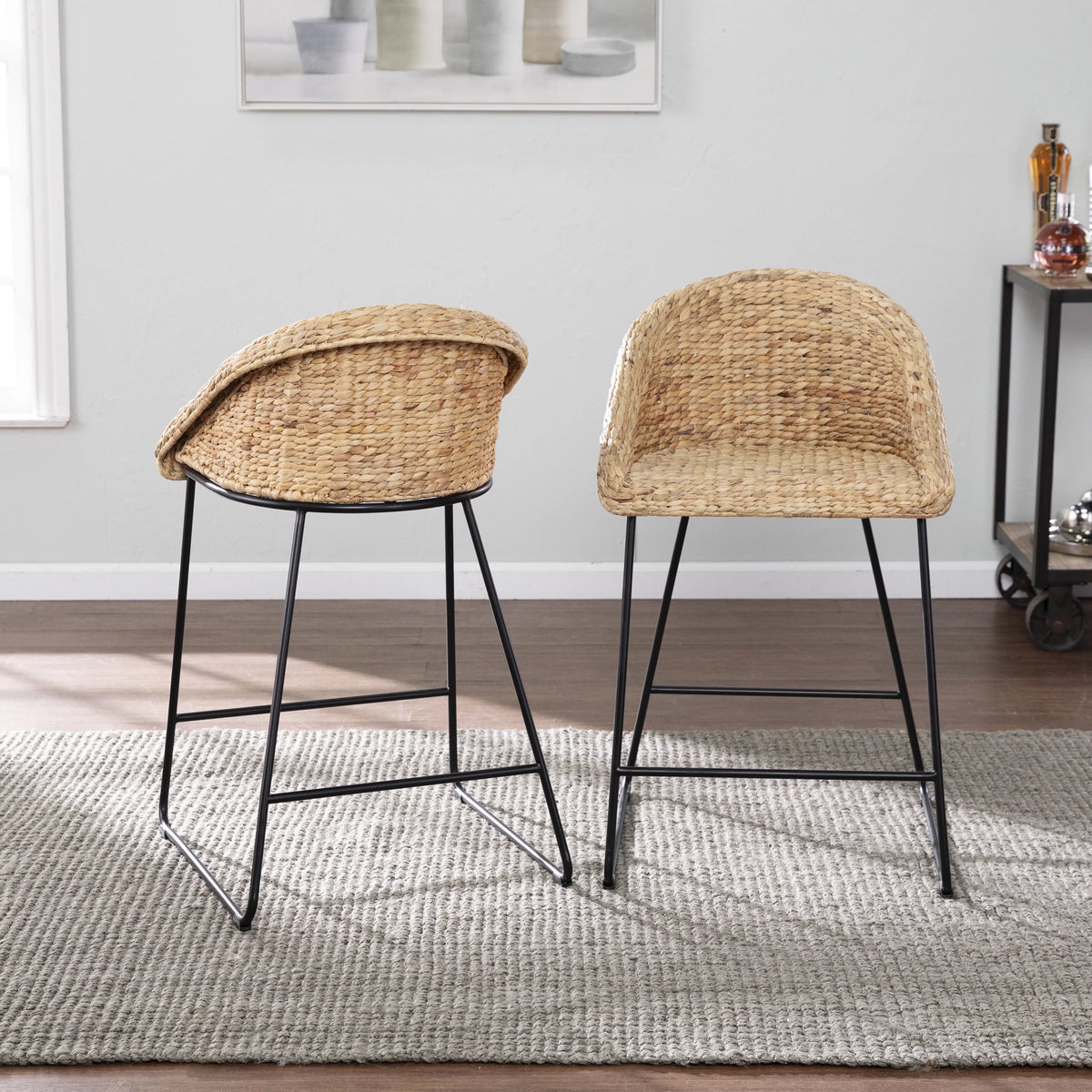 Water Hyacinth Counter Stools 2pc Set L175571