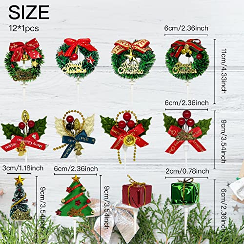 24pcs Christmas Cake Toppers O624