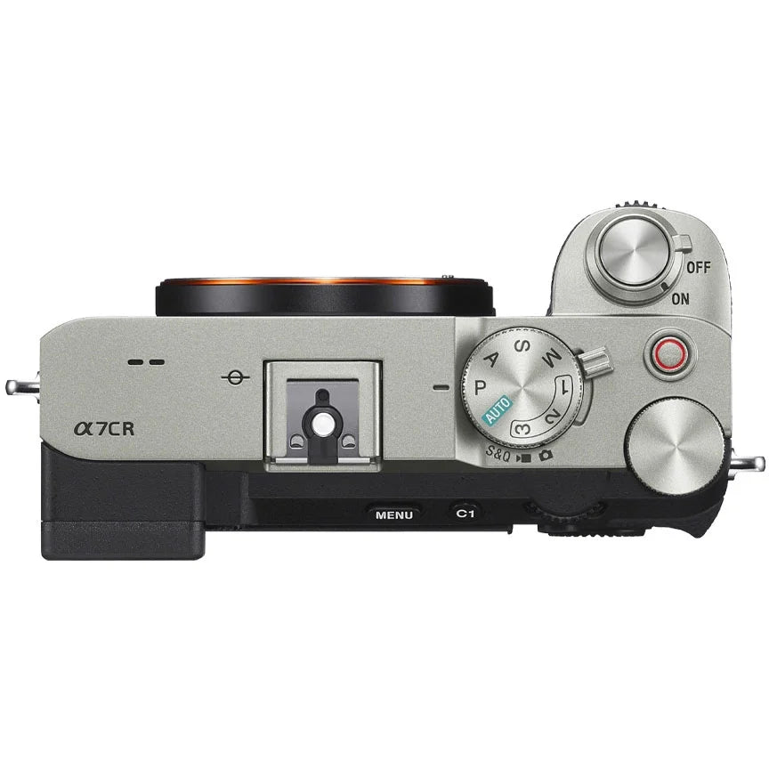 Silver Full Frame Mirrorless Interchangeable Lens Hybrid Camera Body with Photography Bag Case, Extra Battery, Charger, Tripod I885