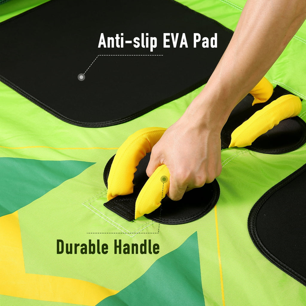 Green Inflatable Towable Tube with Foam Seats & Handles Y664812