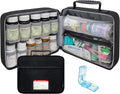 Large Pill Bottle Organizer with Pill Cutter and Medicine Bag H3713