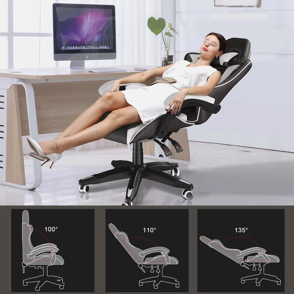 Blue Ergonomic High-Back Gaming Chair with Lumbar Support T44472