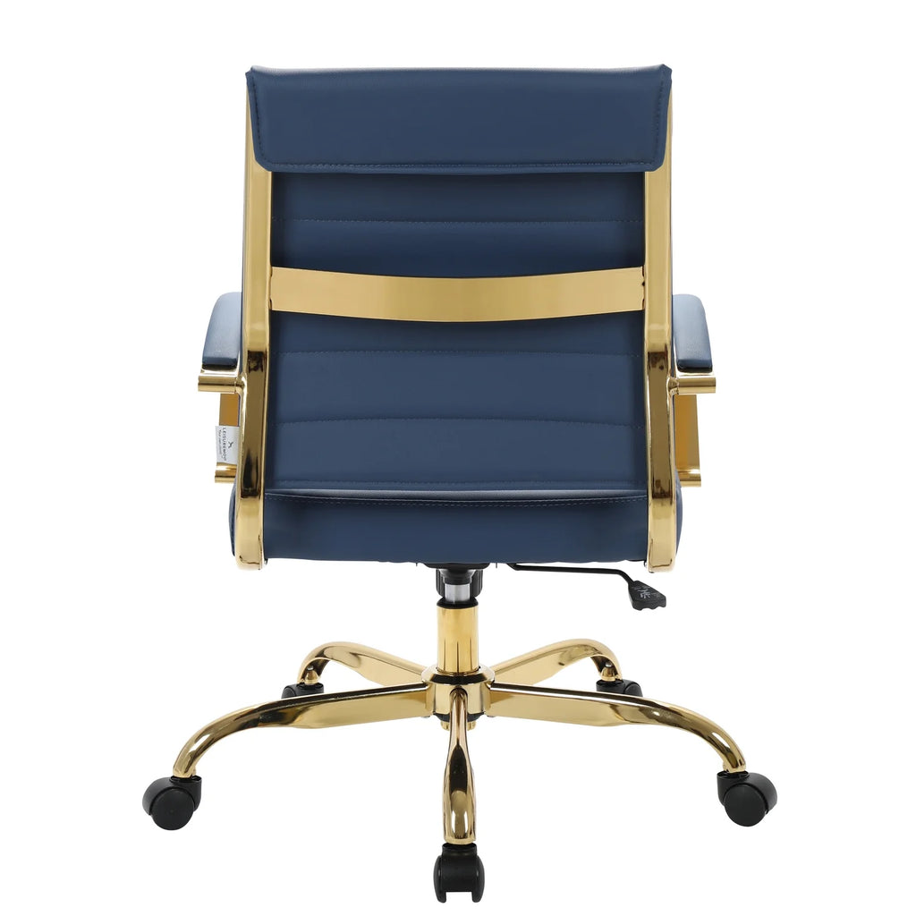 Leather Office Chair With Gold Frame S946115