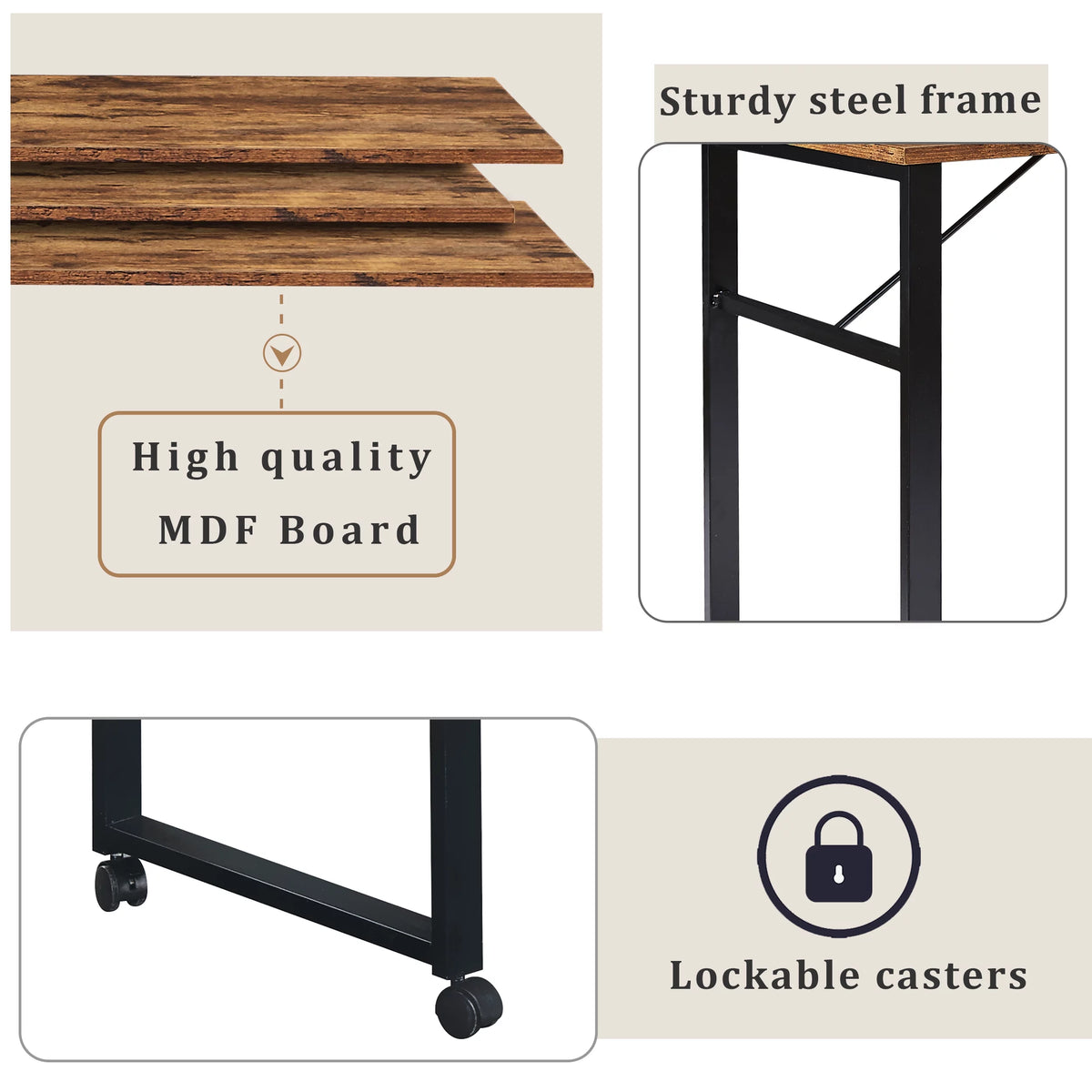 L-Shaped Corner Computer Desk with 5-Tier Bookshelf P603