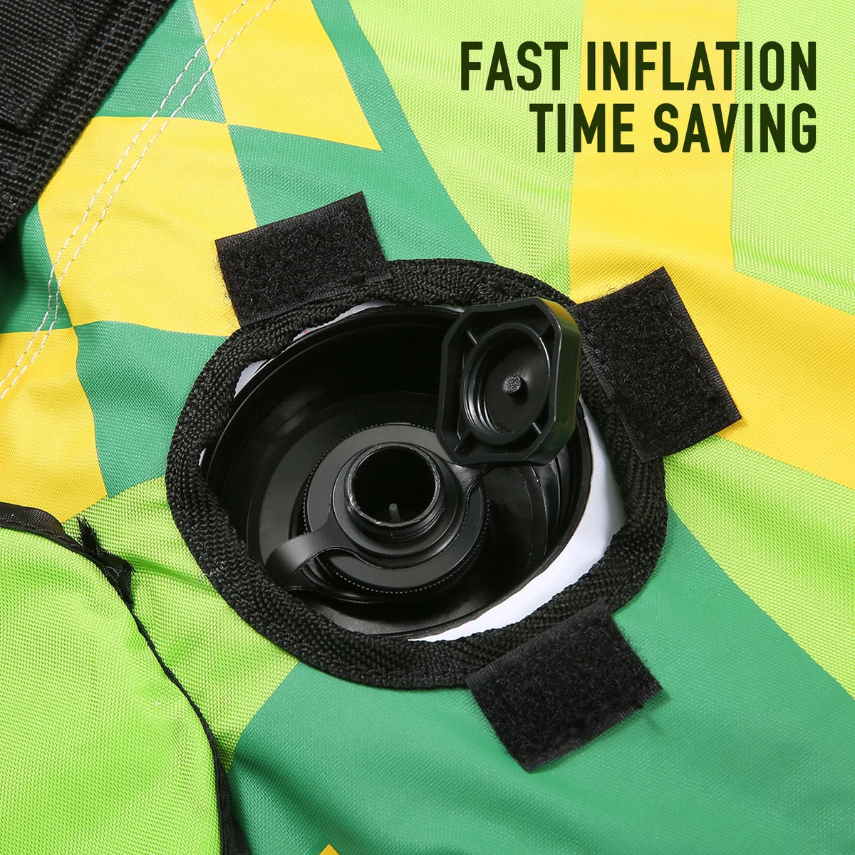 Green Inflatable Towable Tube with Foam Seats & Handles Y664812