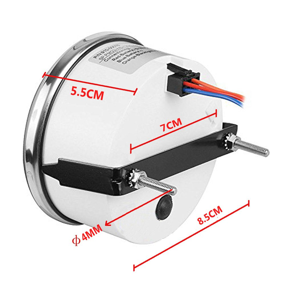 85mm Marine Tachometer Gauge with Hour Meter Waterproof 8000 RPM 12V 24V Pack of 2 O7988