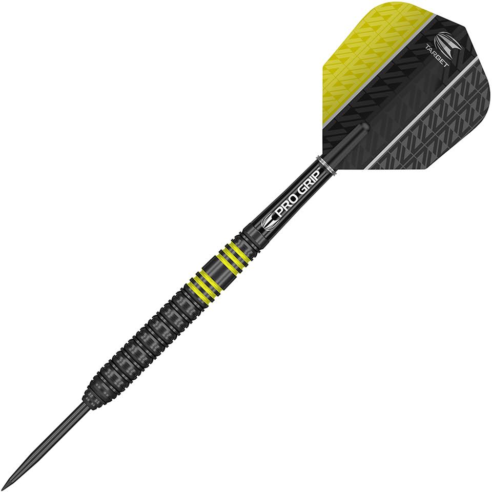 Black Yellow Steel Tip Darts 22g Y299833