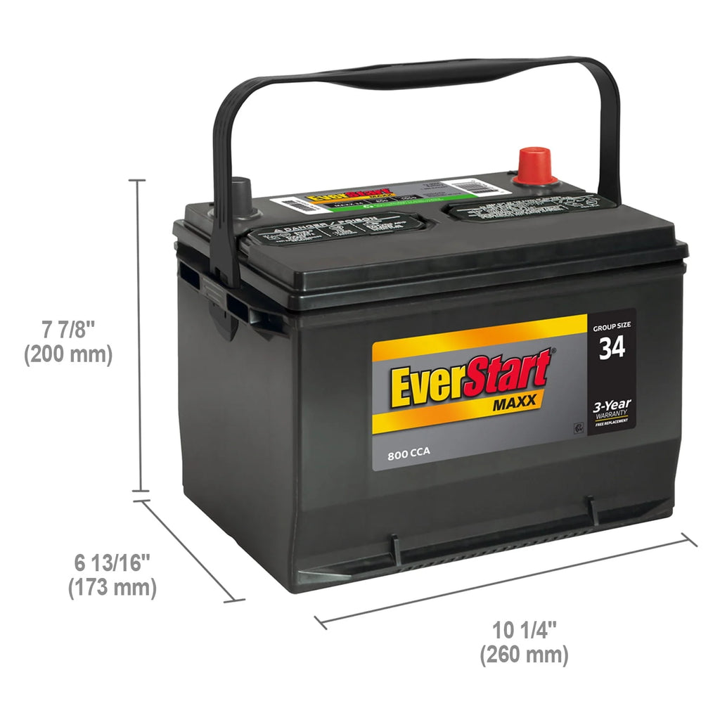 Lead Acid Automotive Battery Group Size 34 12 Volt 800 CCA L793895