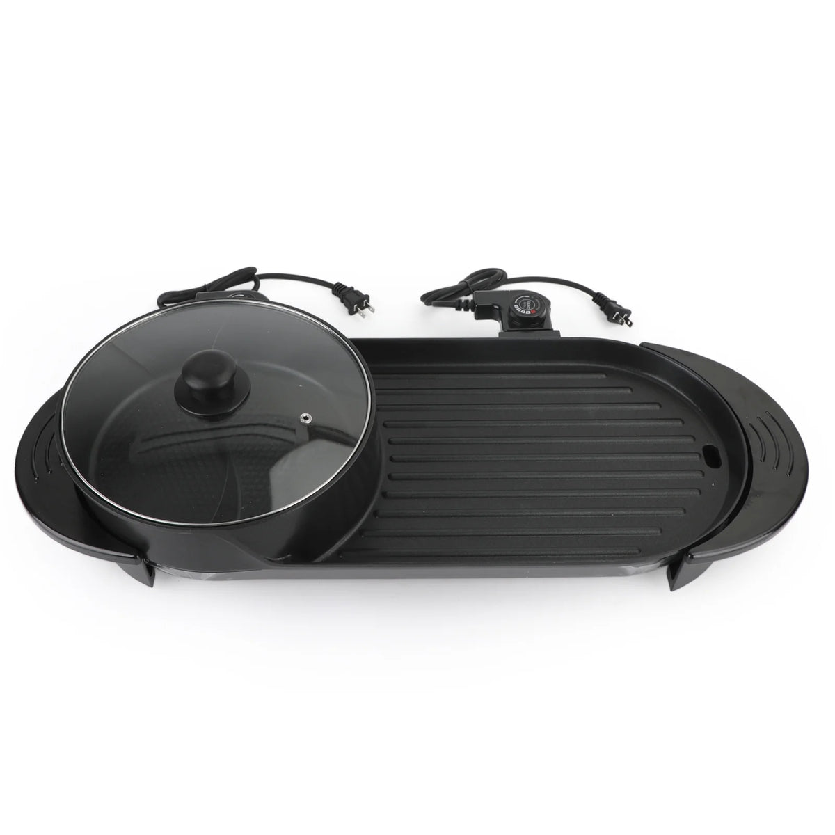 2 in 1 Portable Electric Hot Pot Barbecue Grill Non-Stick Pan N714732
