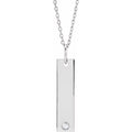 Polished .03 Carat Diamond Bar Necklace L359
