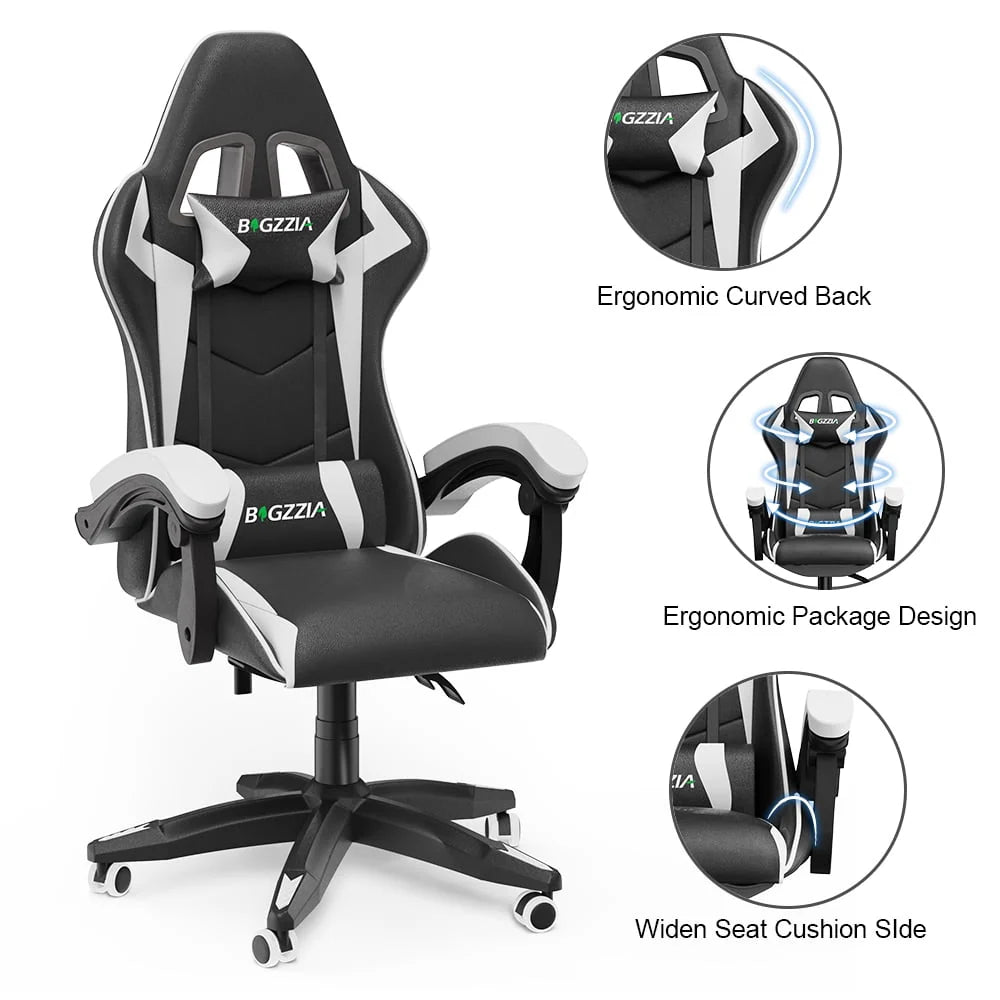 Blue Ergonomic High-Back Gaming Chair with Lumbar Support T44472