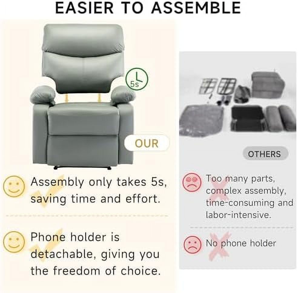 Cerulean Blue Manual Recliner Single Sofa X669641