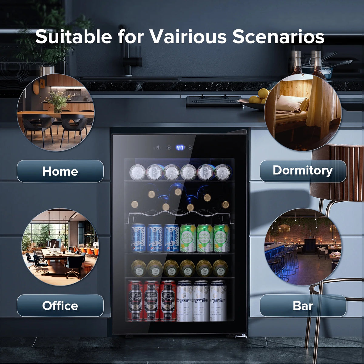 4.5 Cu.ft 145 Can Beverage Refrigerator and Cooler Black A7271