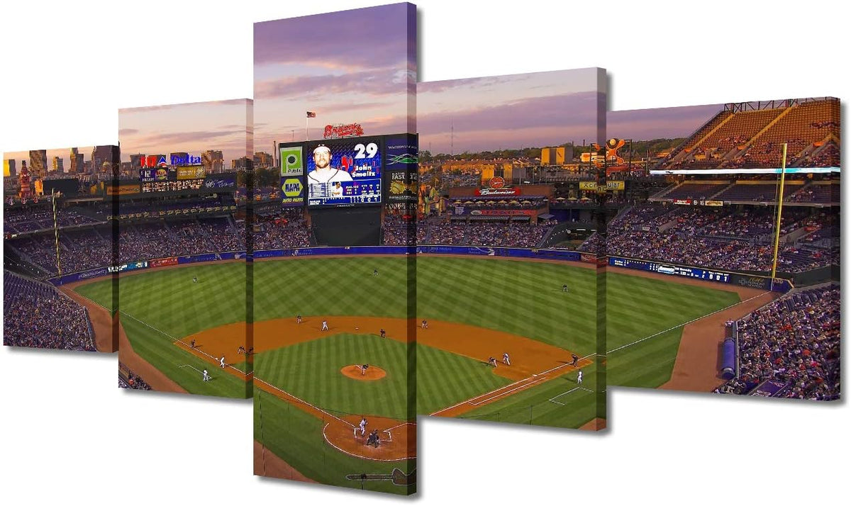5 Pieces Canvas Art Wall Decor Baseball Stadium Pictures Paintings Posters Prints Stretched Ready to Hang - 50" Wx24 H Pack of 2 C57998
