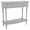 White Wood 2-Drawer End Table J4362