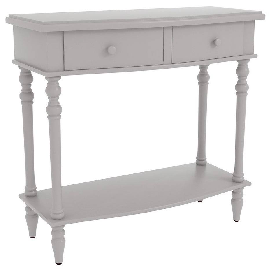 White Wood 2-Drawer End Table J4362