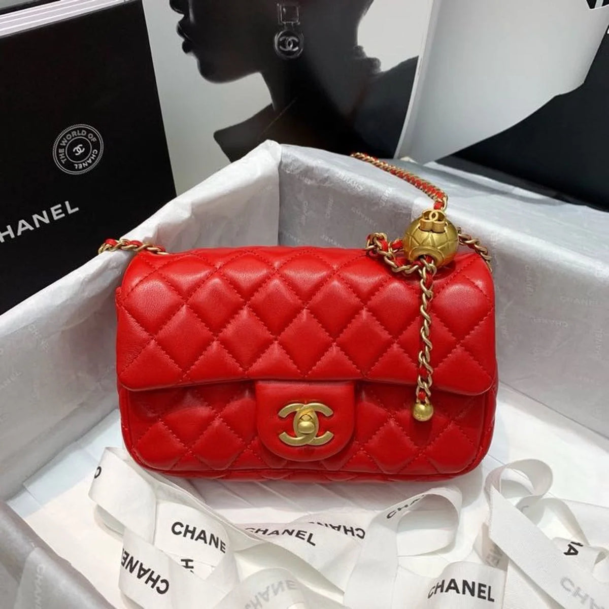 Red Flap Bag Q6623