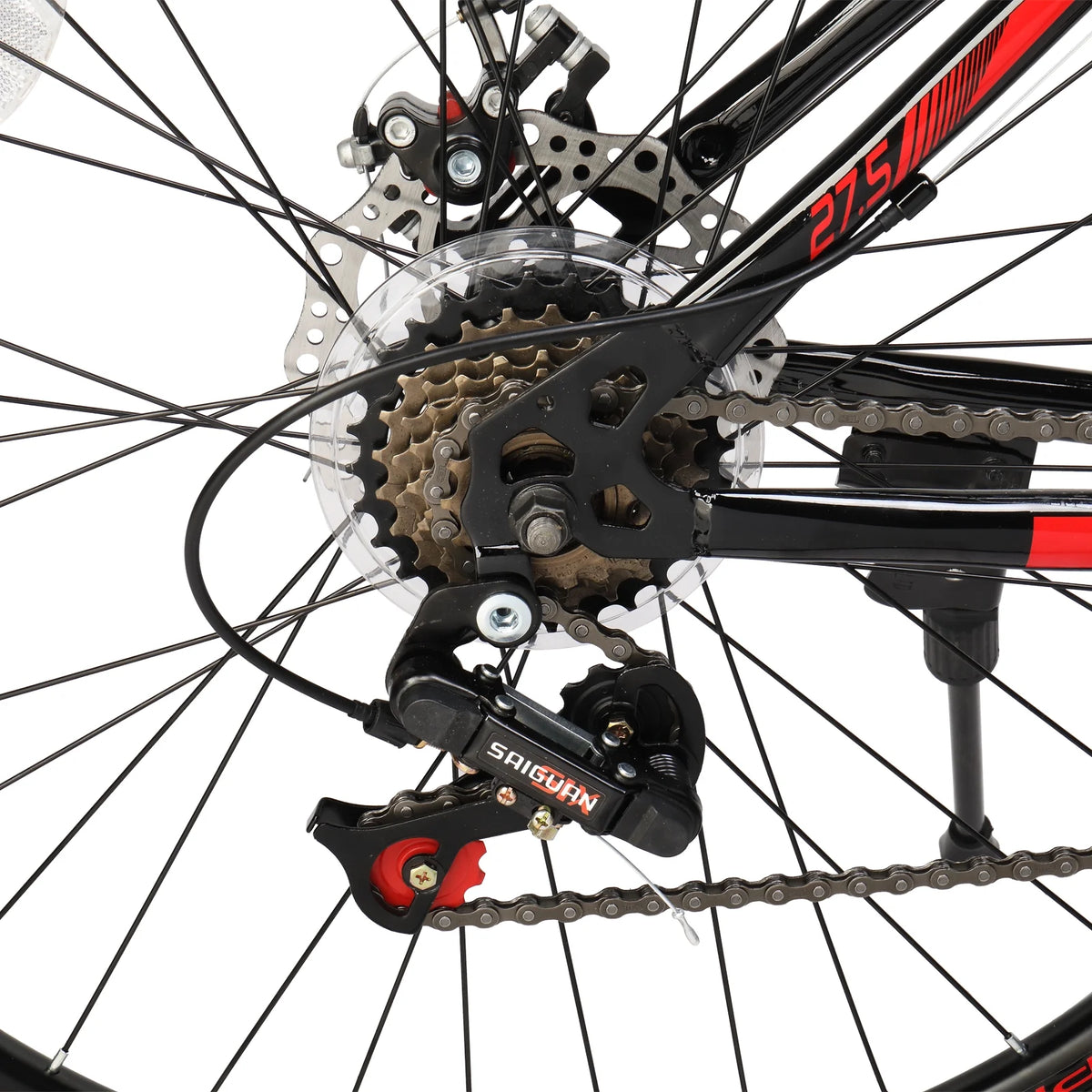27.5in 21 Speed Mountain Bike with Disc Brakes & Suspension, Black L441367