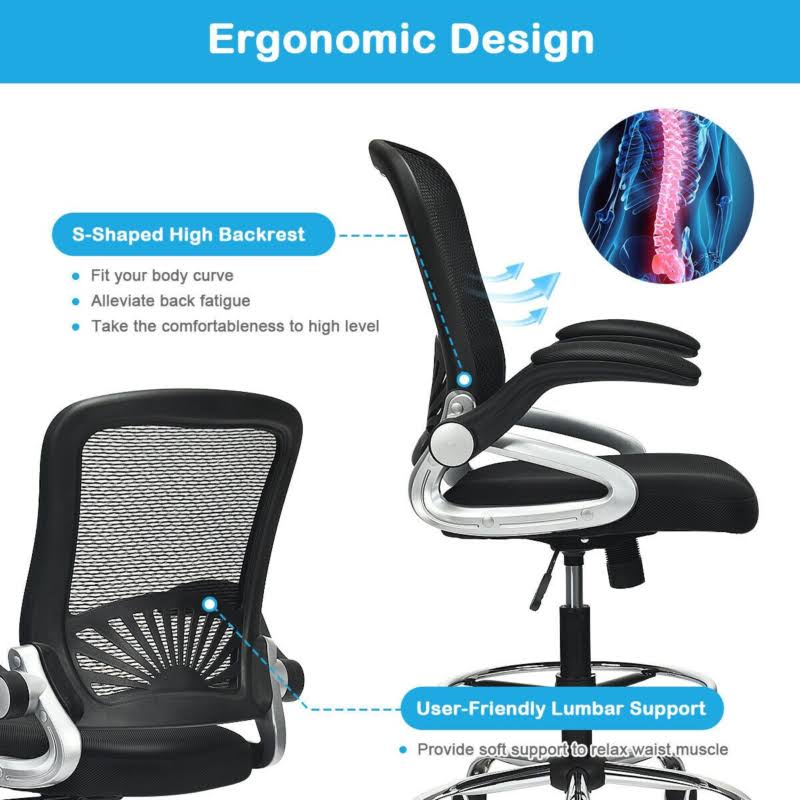 Adjustable Height Mesh Drafting Chair R28553