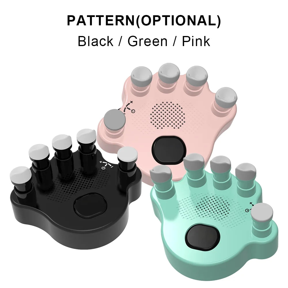 Hand Exerciser Trainer, 2Pcs Piano Hand Shape Corrector, Hand Strengthener with Speaker, Silicone Button, Anti-slip Design X487
