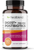 Digest + Postbiotics Supplement with Multi Enzymes, Prebiotic & Probiotic, 60 Vegetarian Caps V221