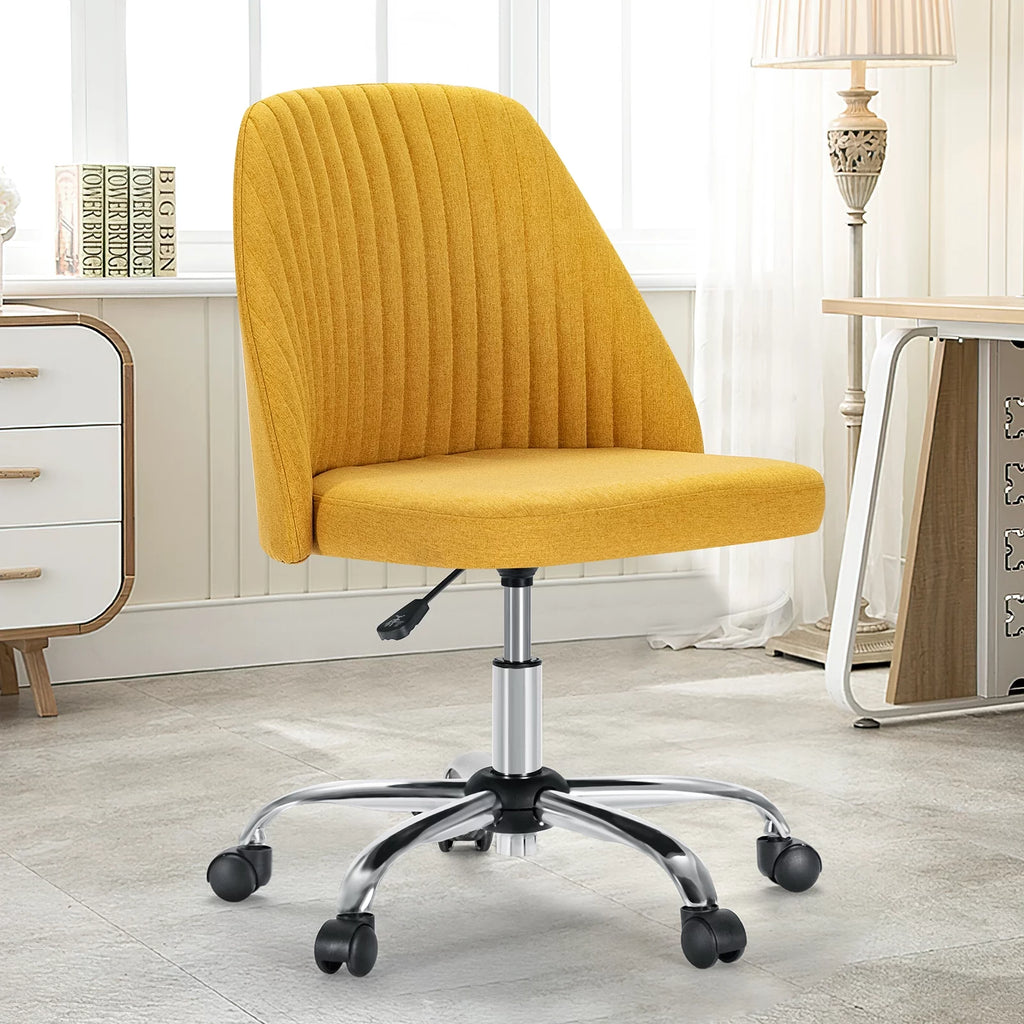 Green Twill Fabric Adjustable Swivel Armless Desk Chair O42736