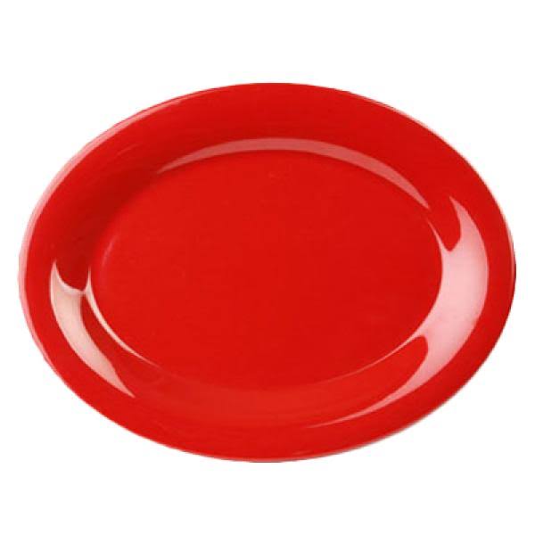 Oval Pure Red Melamine Platter - 12/Pack U7971