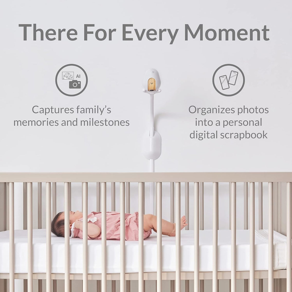 Smart Baby Monitor with Wall Mount, 1080p HD Night Vision Camera, 2-Way Audio O478