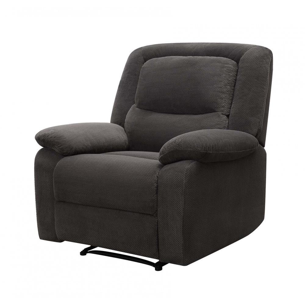 Gray Fabric Push-Button Power Recliner F502234