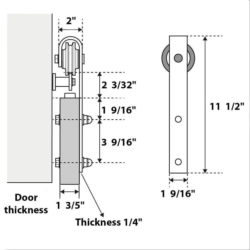 Oak Double Barn Door 36 x 80 inches with Stainless Steel Rail Hangers A47099