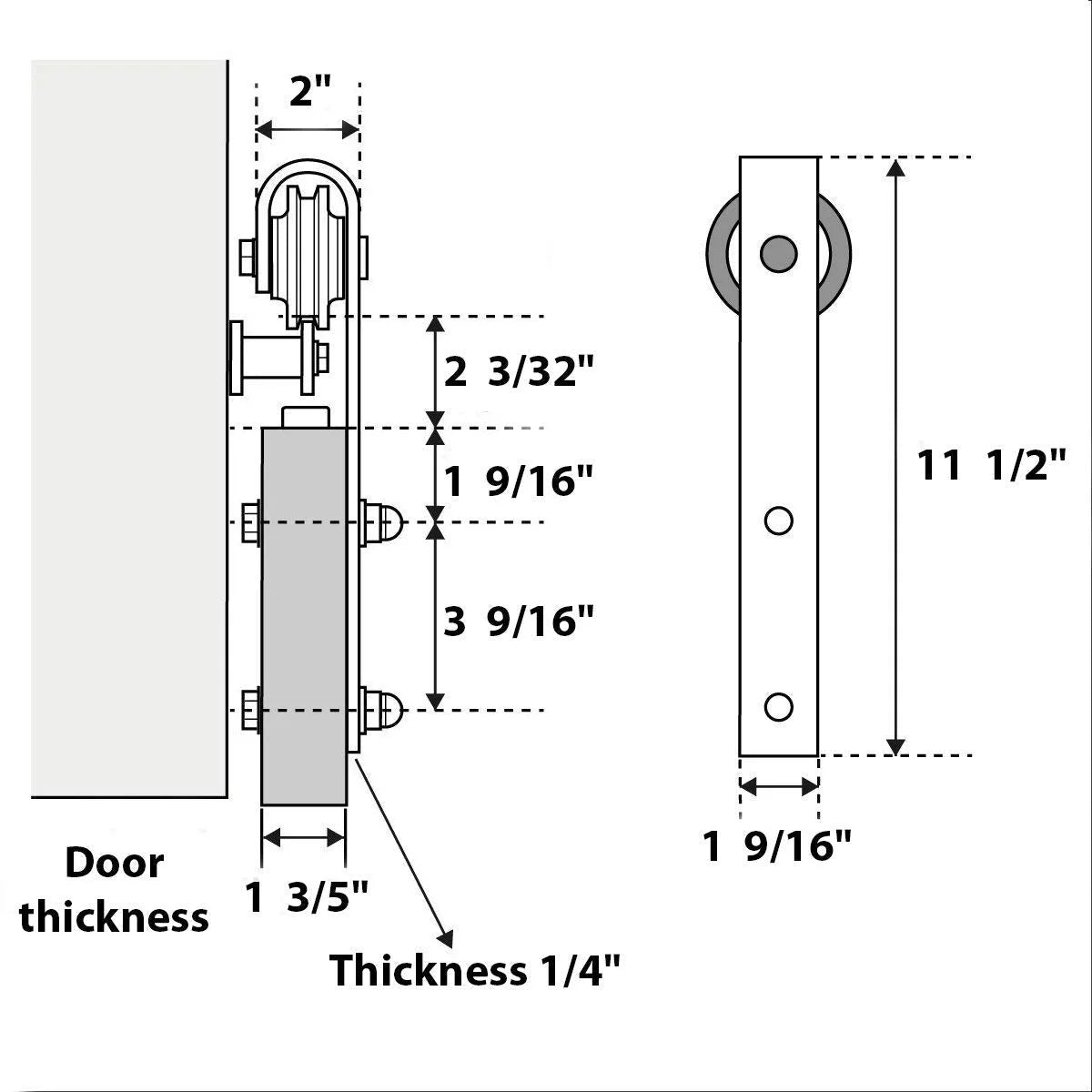 Oak Double Barn Door 36 x 80 inches with Stainless Steel Rail Hangers A47099