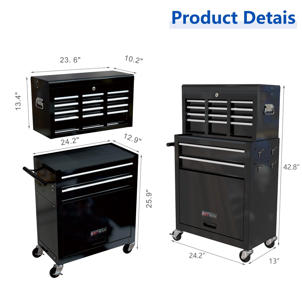 Blue 8 Drawer Rolling Tool Box A5467