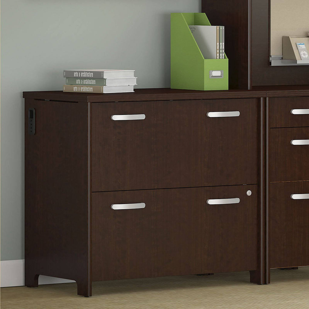 Mocha Cherry 2-Drawer Lateral File Cabinet O814