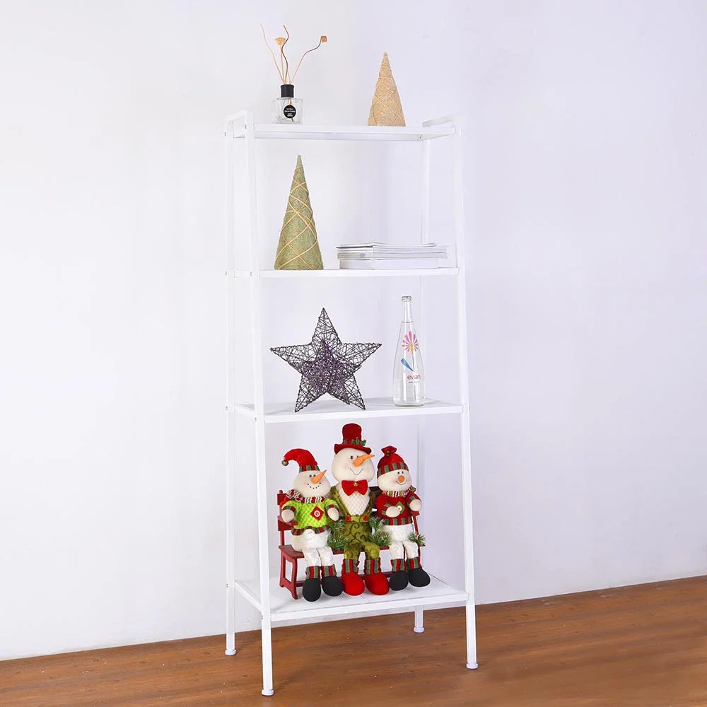 White 4-Tier Leaning Ladder Bookcase K351