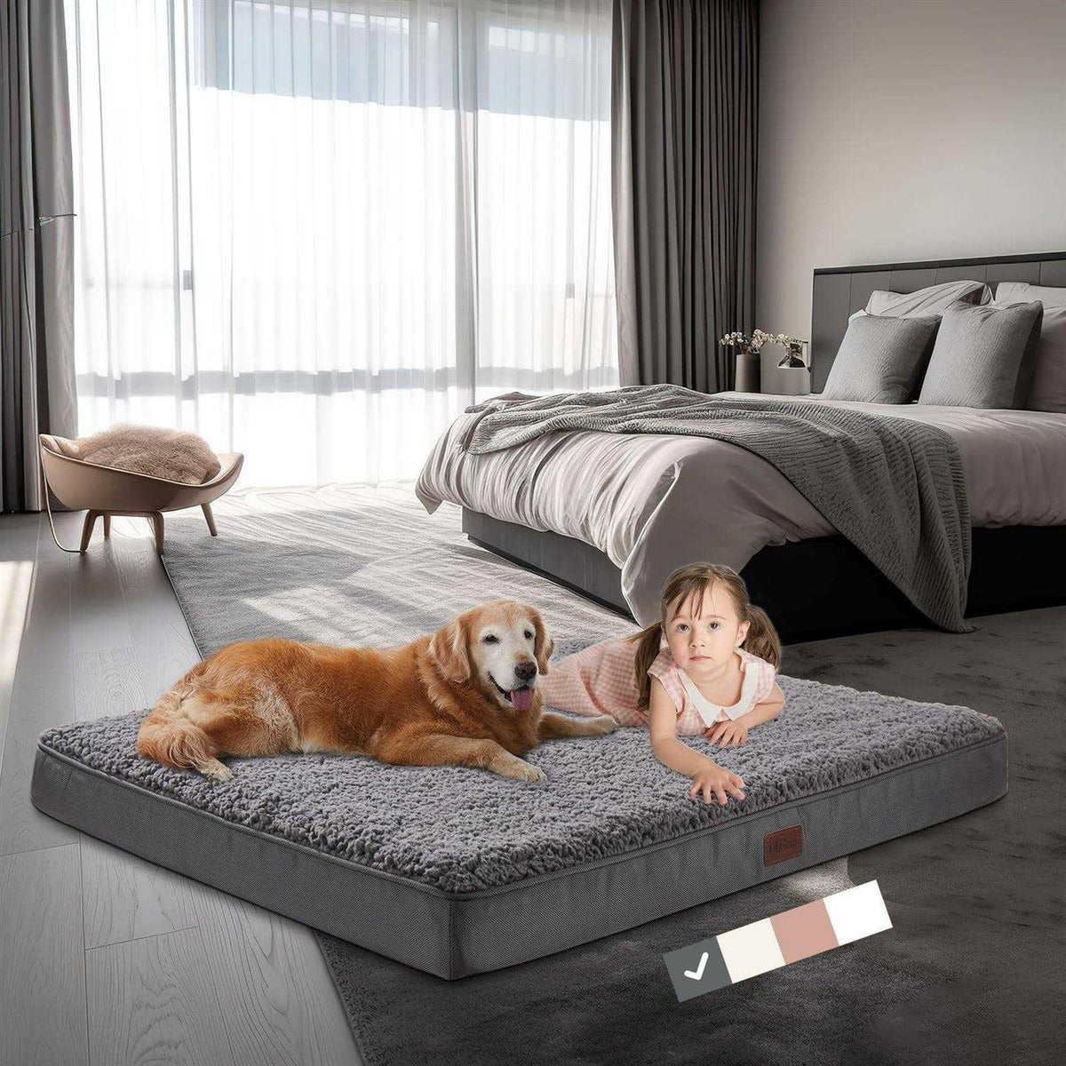 Orthopedic Dog Bed with Egg Foam and Non-Slip Bottom T6761