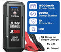 12V 2000A Peak Car Battery Charger Jump Starter I3313