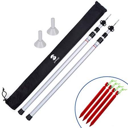 Adjustable Tarp Poles Set of 2, Aluminum, 44 in I58479