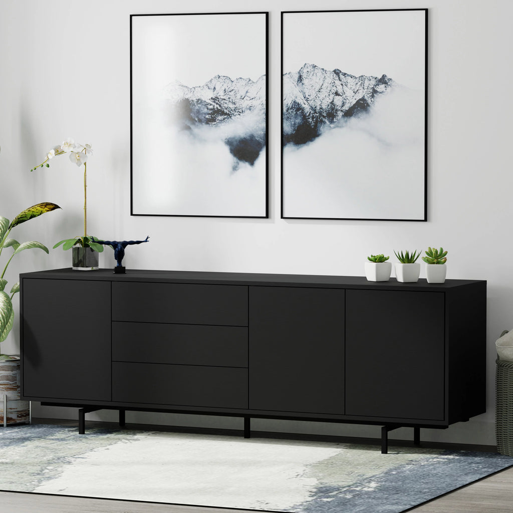 78" x 28" Highboy TV Stand Cabinet And Sideboard B24106