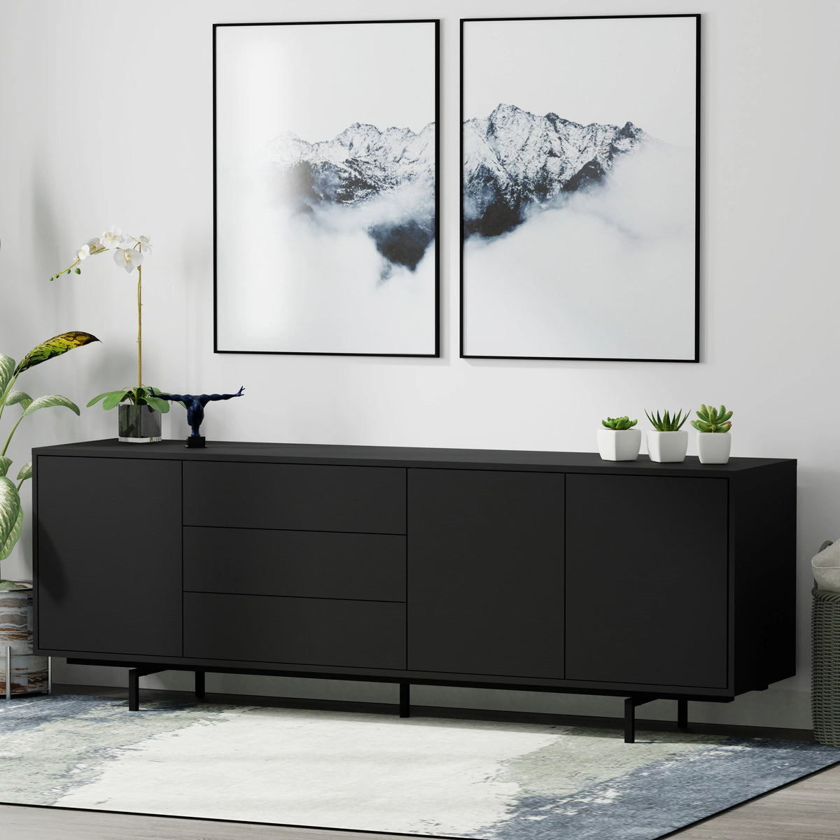 78" x 28" Highboy TV Stand Cabinet And Sideboard B24106