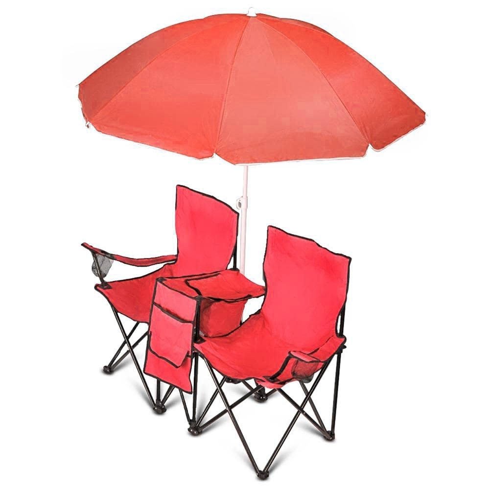 Blue Portable Double Folding Chair with Carry Case P989