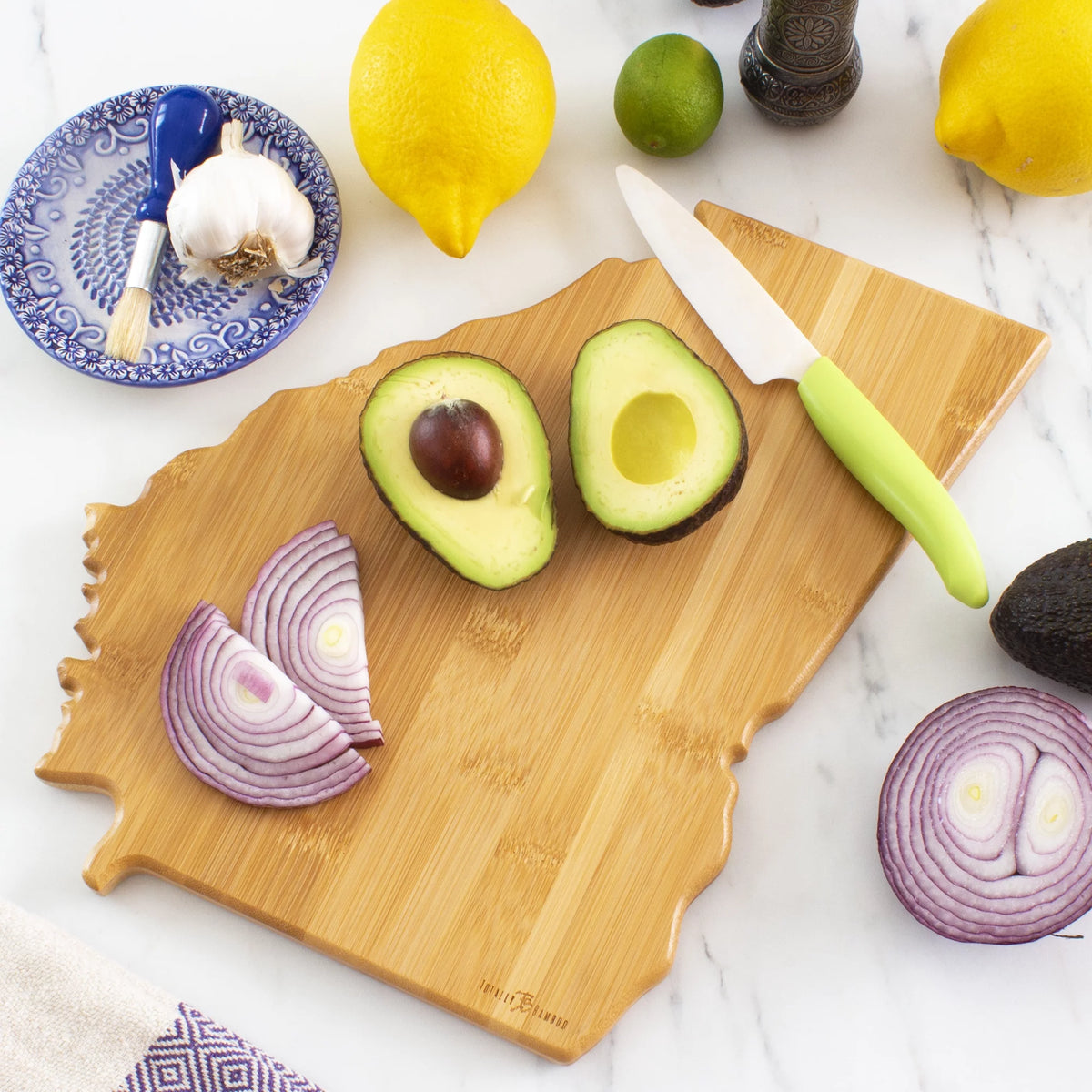 Georgia State Shaped Bamboo Cutting Board Q412394